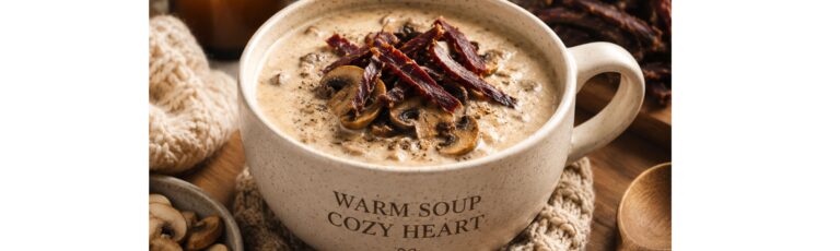 Biltong and mushroom soup