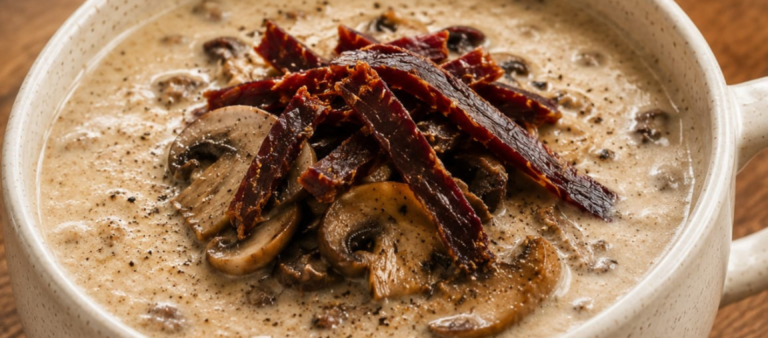 Easy Biltong & Mushroom Soup