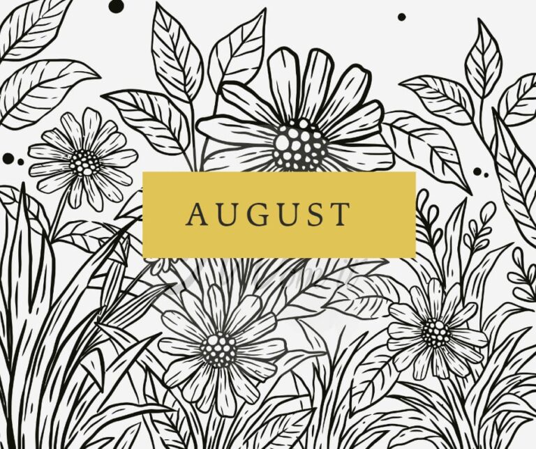 Downloadable August Monthly Meal Planner ( Freebie )
